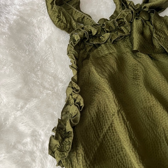 Bebe Olive Ruffle Tank Top - Picture 3 of 9